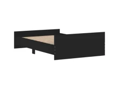 vidaXL Bettgestell mit Kopf- und Fußteil Schwarz 120x200 cm1909008