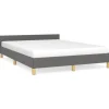 vidaXL Bettgestell mit Kopfteil Dunkelgrau 140x200 cm Stoff Modell 41400109