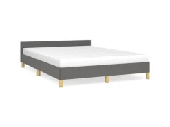 vidaXL Bettgestell mit Kopfteil Dunkelgrau 140x200 cm Stoff Modell 41400109