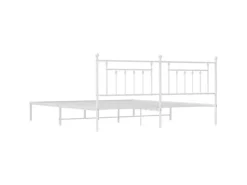 vidaXL Bettgestell mit Kopfteil Metall Weiß 200x200 cm Modell 31846457