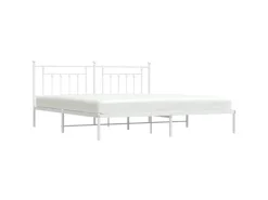 vidaXL Bettgestell mit Kopfteil Metall Weiß 200x200 cm Modell 31846457