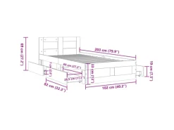 vidaXL Bettgestell mit Kopfteil ohne Matratze Weiß 100x200 cm 3295576