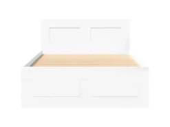 vidaXL Bettgestell mit Kopfteil ohne Matratze Weiß 100x200 cm 3295576
