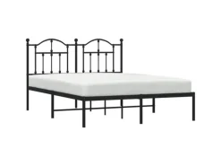vidaXL Bettgestell mit Kopfteil Metall Schwarz 140x200 cm Modell 71846313