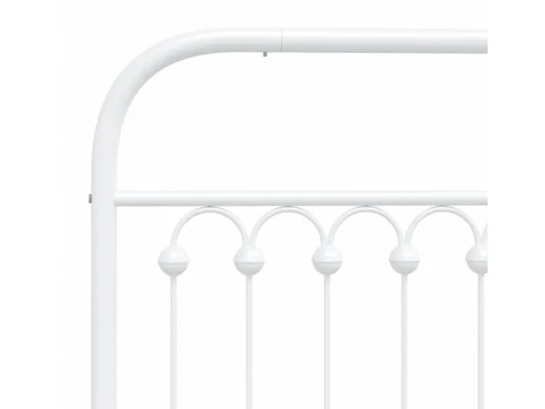 vidaXL Bettgestell mit Kopf- und Fußteil Metall Weiß 137x190 cm 376666