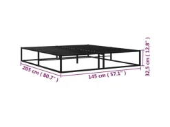 vidaXL Bettgestell Schwarz Metall 140x200 cm Modell 2650996