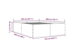 vidaXL Bettgestell Weiß 140x200 cm Holzwerkstoff 3280923