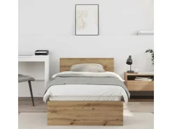 vidaXL Bettrahmen mit Kopfteil Artisan-Eiche 90 x 200 cm Holzwerkstoff 871655