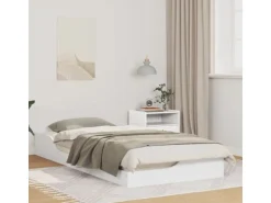 vidaXL Bettrahmen Weiß 90 x 200 cm Massives Kiefernholz 873389