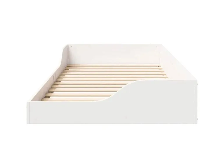 vidaXL Bettrahmen Weiß 90 x 200 cm Massives Kiefernholz 873389