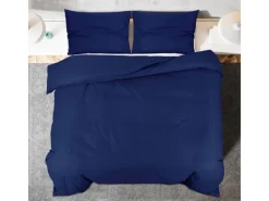 vidaXL Bettwäsche-Set Marineblau 200x220 cm Baumwolle 136153