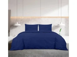 vidaXL Bettwäsche-Set Marineblau 220x240 cm Baumwolle 136147