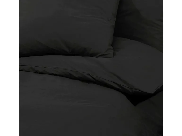 vidaXL Bettwäsche-Set Schwarz 155x220 cm Leichte Mikrofaser 135975