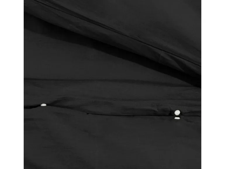 vidaXL Bettwäsche-Set Schwarz 155x220 cm Leichte Mikrofaser 135975