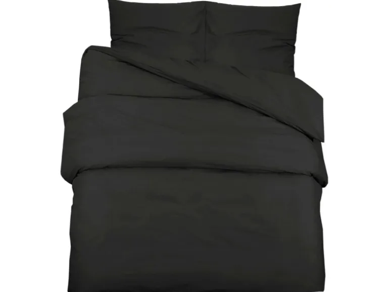 vidaXL Bettwäsche-Set Schwarz 200x200 cm Leichte Mikrofaser 135976