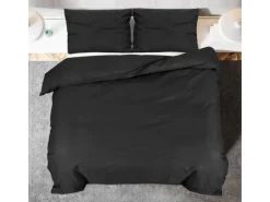 vidaXL Bettwäsche-Set Schwarz 200x200 cm Leichte Mikrofaser 135976