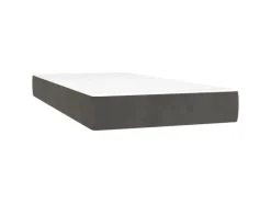 vidaXL Boxspringbett mit Matratze Dunkelgrau 90x200 cm Samt1348800