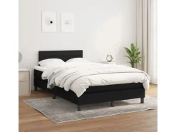 vidaXL Boxspringbett mit Matratze Schwarz 120x200 cm Stoff1373129
