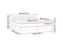 vidaXL Boxspringbett mit Matratze Dunkelgrau 200x200 cm Samt1357756