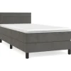 vidaXL Boxspringbett mit Matratze Dunkelgrau 90x200 cm Samt1389956
