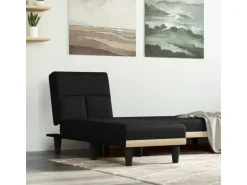 vidaXL Chaiselongue Schwarz Stoff Modell 3