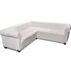 vidaXL Chesterfield Ecksofa 5-Sitzer Kunstleder Weiß