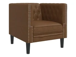vidaXL Chesterfield-Sessel Braun Kunstleder in Wildleder-Optik 2164395