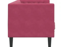 vidaXL Chesterfield-Sofa mit Nackenrollen 3-Sitzer Weinrot Samt 2144773