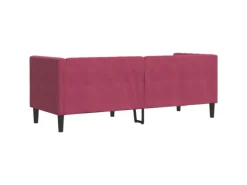 vidaXL Chesterfield-Sofa mit Nackenrollen 3-Sitzer Weinrot Samt 2144773