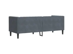 vidaXL Chesterfield-Sofa mit Nackenrollen 3-Sitzer Dunkelgrau Samt 2162728