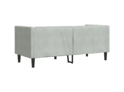 vidaXL Chesterfield-Sofa mit Nackenrollen 2-Sitzer Hellgrau Samt 2144770
