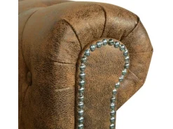 vidaXL Chesterfield-Sofa 2-Sitzer Kunstleder Braun