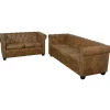 vidaXL Chesterfield-Sofas 2-Sitzer und 3-Sitzer Braun