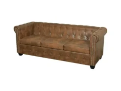 vidaXL Chesterfield-Sofas 2-Sitzer und 3-Sitzer Braun