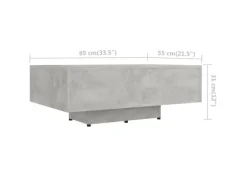 vidaXL Couchtisch Betongrau 85x55x31 cm Holzwerkstoff