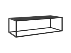 vidaXL Couchtisch Schwarz mit Schwarzem Glas 120x50x35 cm