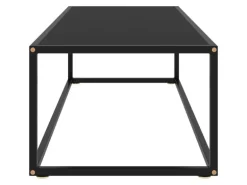 vidaXL Couchtisch Schwarz mit Schwarzem Glas 120x50x35 cm