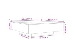 vidaXL Couchtisch Schwarz 100x100x31 cm Holzwerkstoff