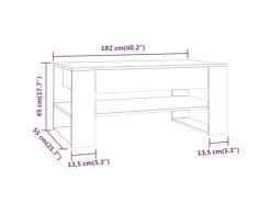 vidaXL Couchtisch Sonoma-Eiche 102x55x45 cm Holzwerkstoff