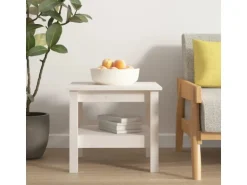 vidaXL Couchtisch Weiß 45x45x40 cm Massivholz Kiefer 814265