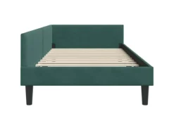 vidaXL Eckbettgestell mit Kopfteil Dunkelgrün 80 x 200 cm Stoff 42016136