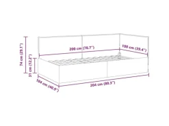 vidaXL Eckbettgestell mit Kopfteil Taupe 100 x 200 cm Stoff 42016476