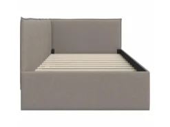 vidaXL Eckbettgestell mit Kopfteil Taupe 100 x 200 cm Stoff 42016476