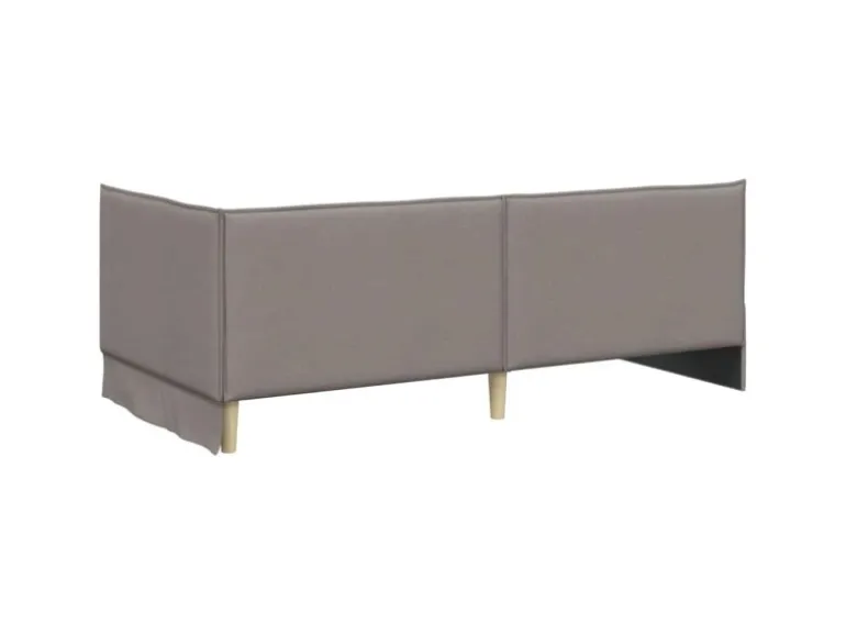 vidaXL Eckbettgestell mit Kopfteil Taupe 100 x 200 cm Stoff 42016476