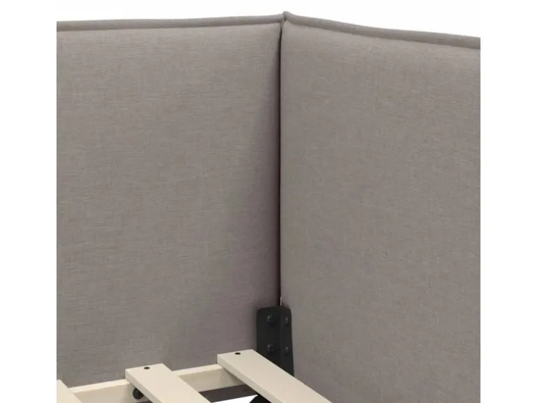 vidaXL Eckbettgestell mit Kopfteil Taupe 100 x 200 cm Stoff 42016476