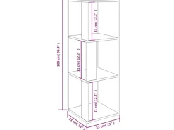 vidaXL Eckregal Braun Eichen-Optik 33x33x100 cm Holzwerkstoff