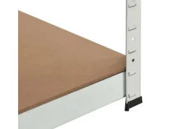 vidaXL Eckregal mit 5 Böden Silbern Stahl & Holzwerkstoff 144264