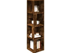 vidaXL Eckregal Räuchereiche 33x33x132 cm Holzwerkstoff