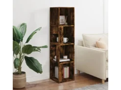 vidaXL Eckregal Räuchereiche 33x33x132 cm Holzwerkstoff