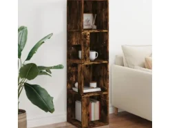 vidaXL Eckregal Räuchereiche 33x33x132 cm Holzwerkstoff